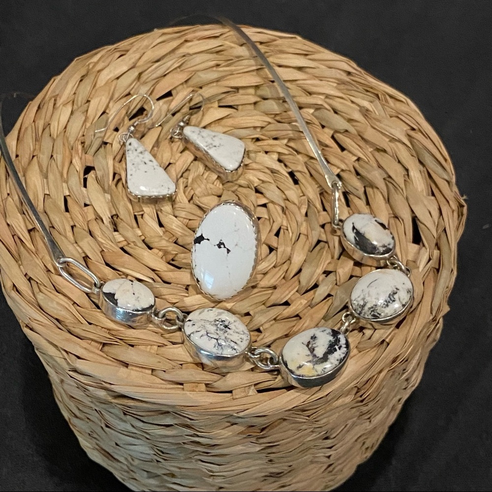 SOLD White Buffalo Turquoise Set